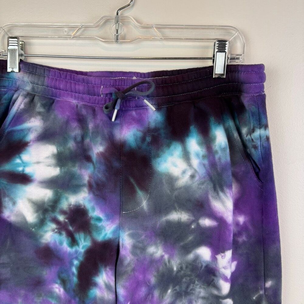 Tipsy Tie Dye Galaxy Tie-Dye Jogger Sweatpants Purple Teal Cotton Size M - Picture 2 of 8